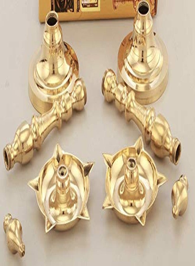 Brass Gallery معرض النحاس النحاسي ديوالي بوجا زيت ديا كاشي سامايي للجوفت والبوجا (الارتفاع 11 بوصة، كاشي سامايي) - Image 3